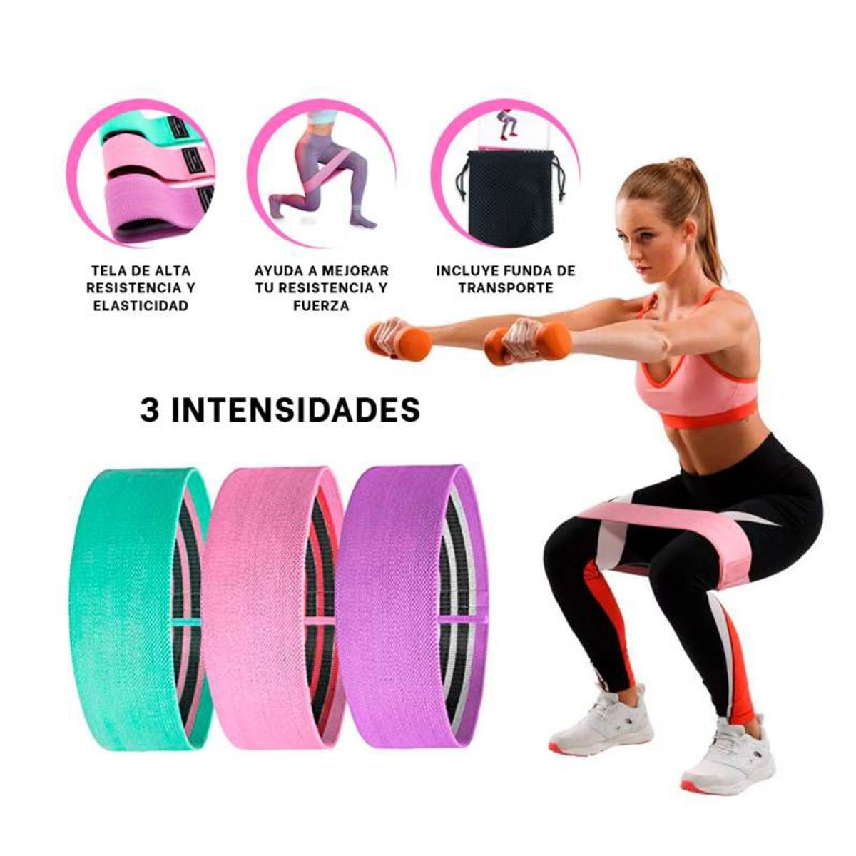 ITELSISTEM - Banda Elastica de Resistencia de Tela Set 3 Itelsistem