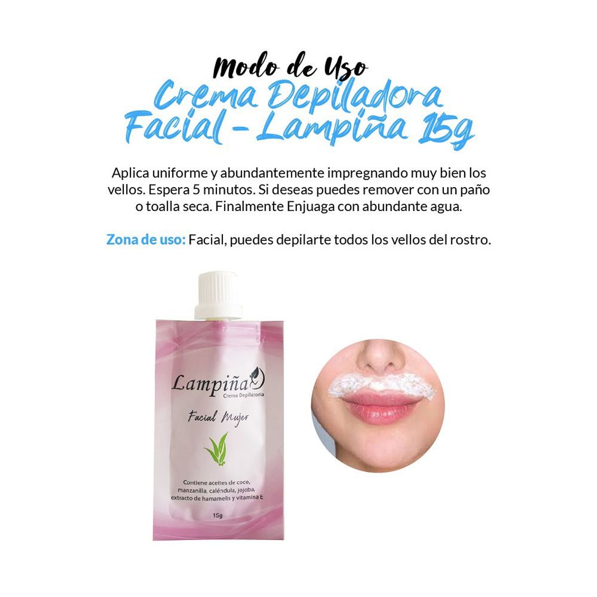 GENERICO - Crema Depiladora Facial - Lampiña 15g