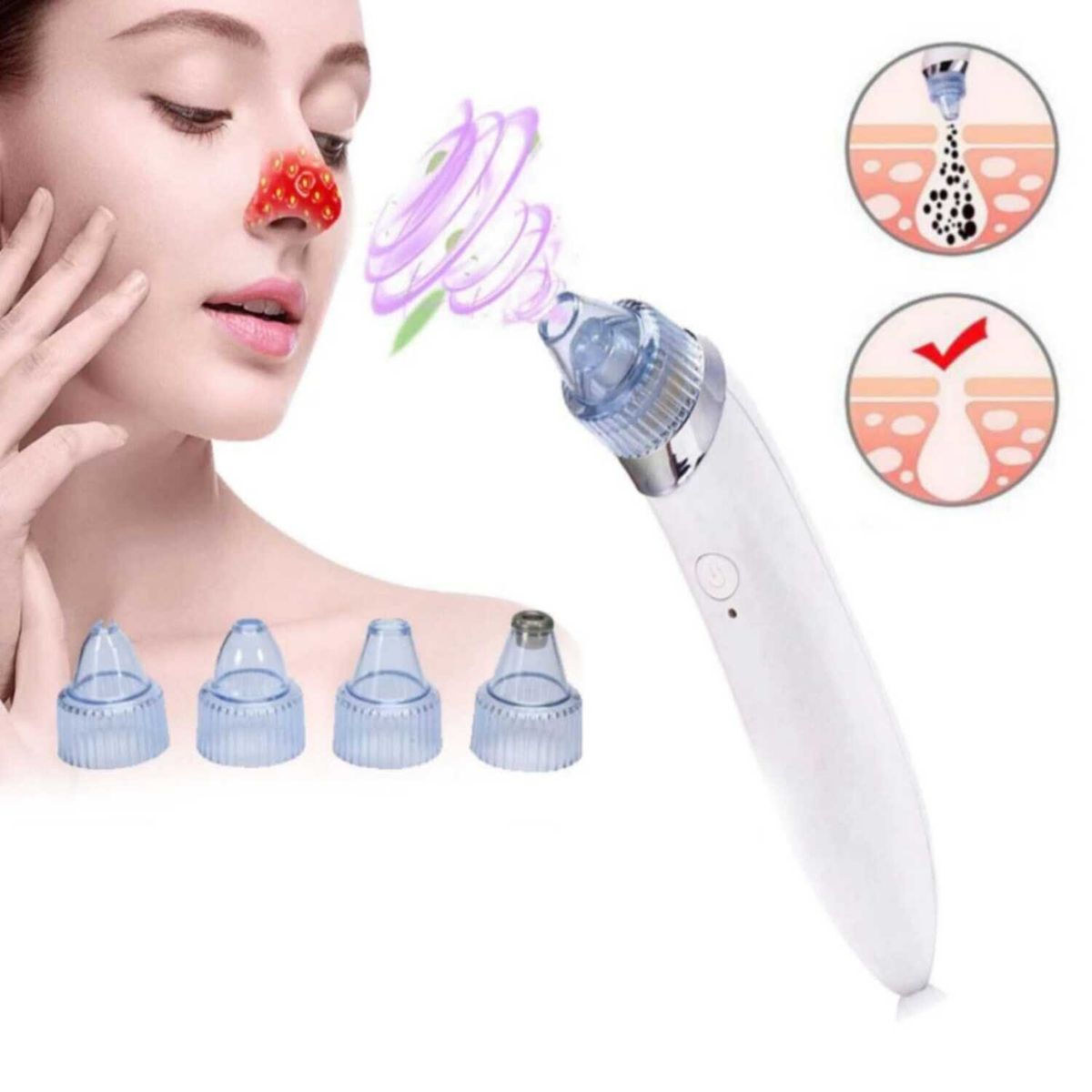 GENERICO - Limpiador de Poros Recargable 5 Niveles Succión