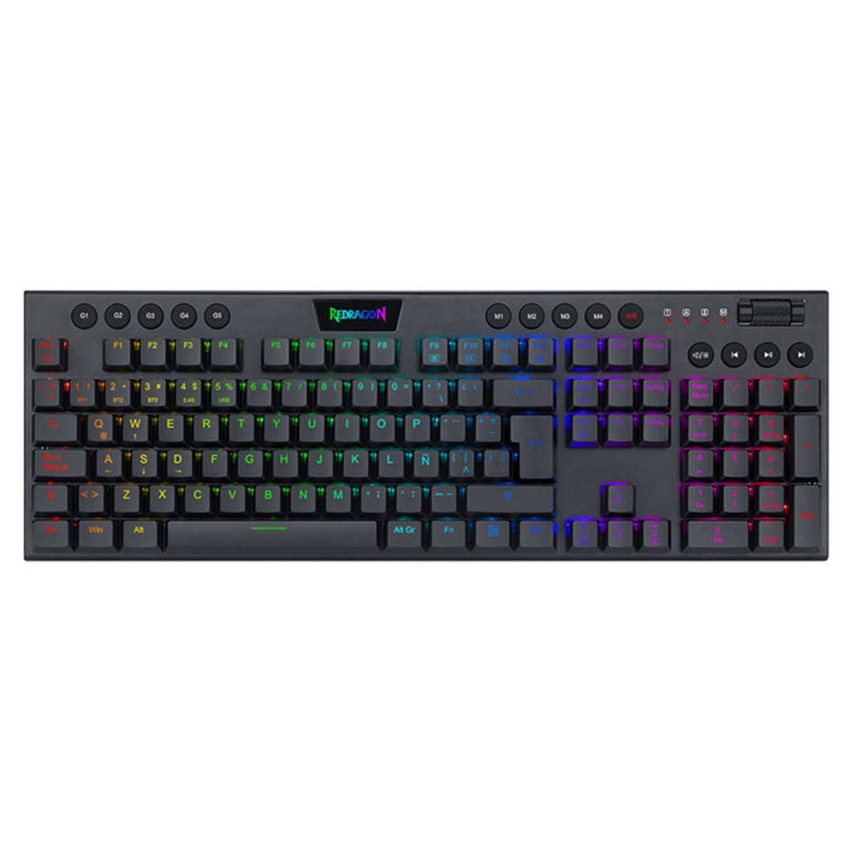 REDRAGON - Teclado Mecánico HORUS FS K618-RGB-SP Wireless Switch Red SP