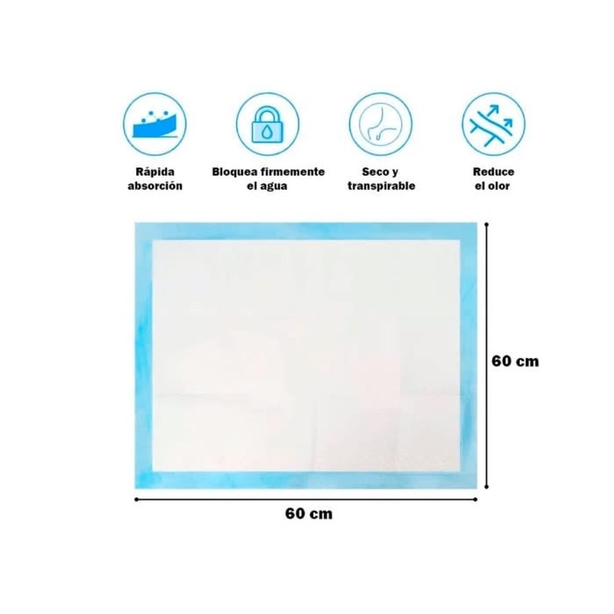 GENERICO - Pañales de Piso Absorbentes 60X60 - Training Pads Pet