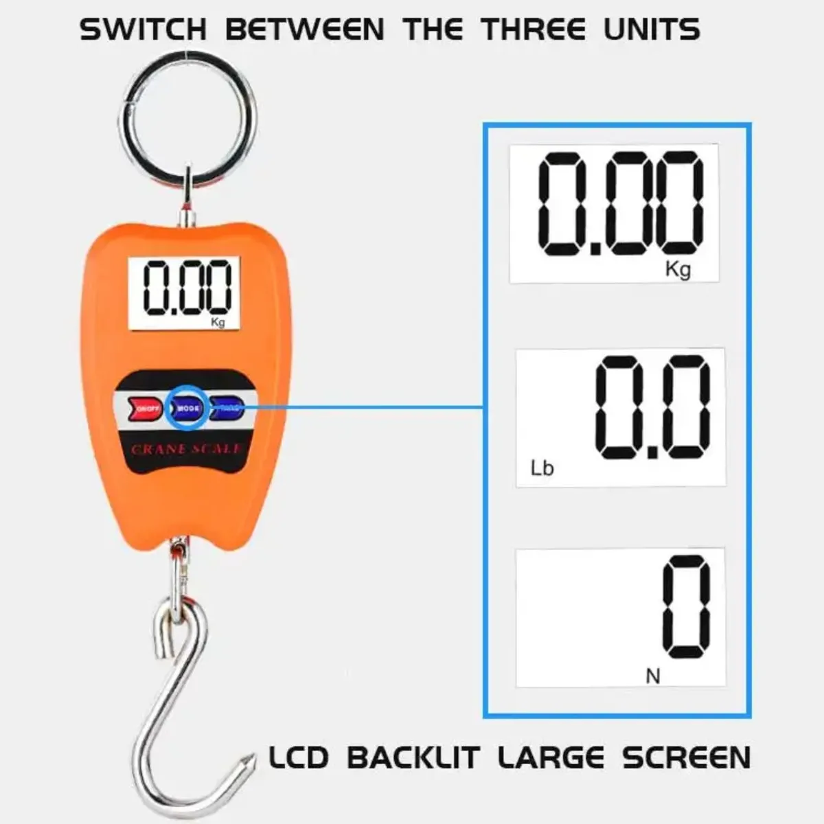 GENERICO - Báscula de Peso Colgante de Mano Balanza Digital Electrónica 200 KG