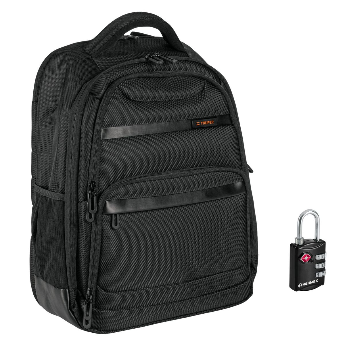 TRUPER - Kit Mochila porta laptop Truper Candado combinación Hermex
