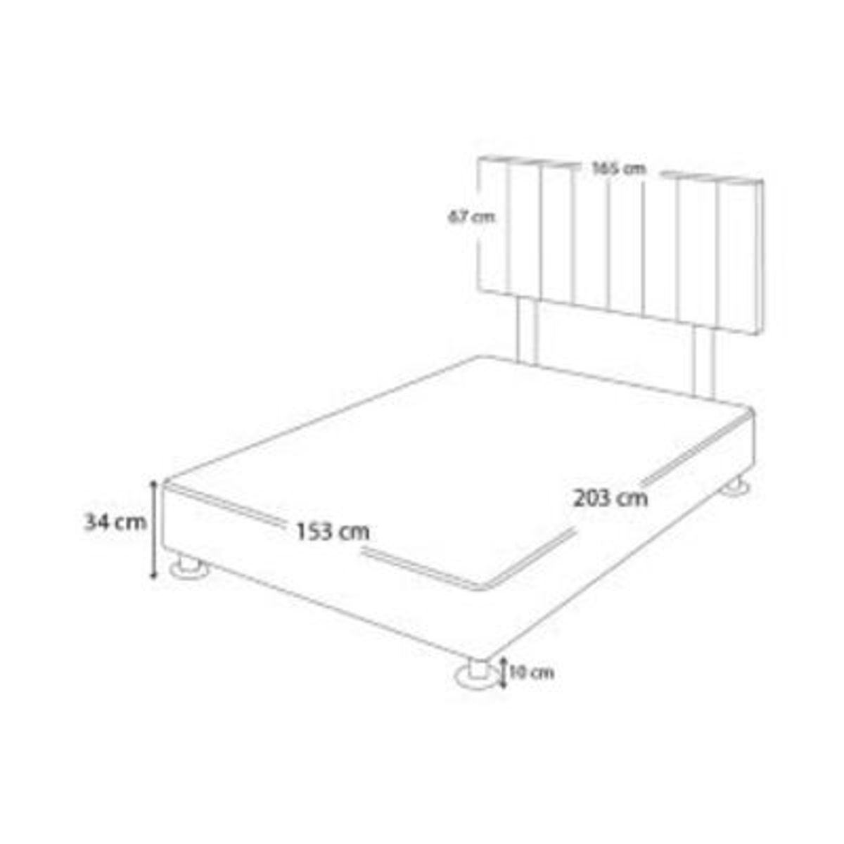 BARAKA HOME - Dormitorio Linz 1.53 x 2.03 + Cabecera Neuss Pata Desmontable Queen - Beige Oscuro