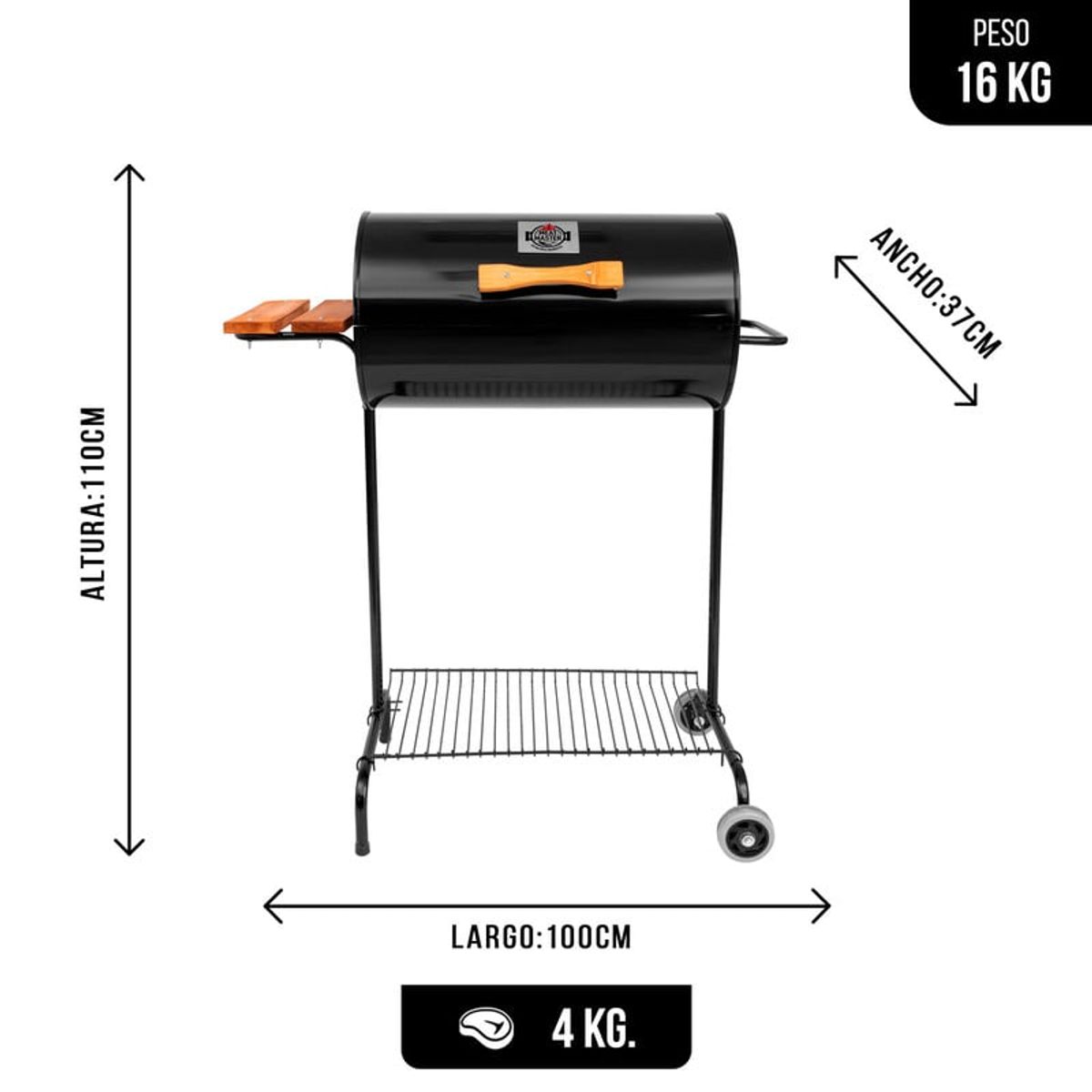 MEAT MASTER - Parrilla Meat Master con Tapa de Dos Niveles