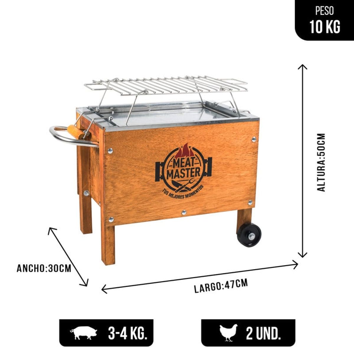 MEAT MASTER - Caja China Master Chica + Parrilla Galvanizada + Funda