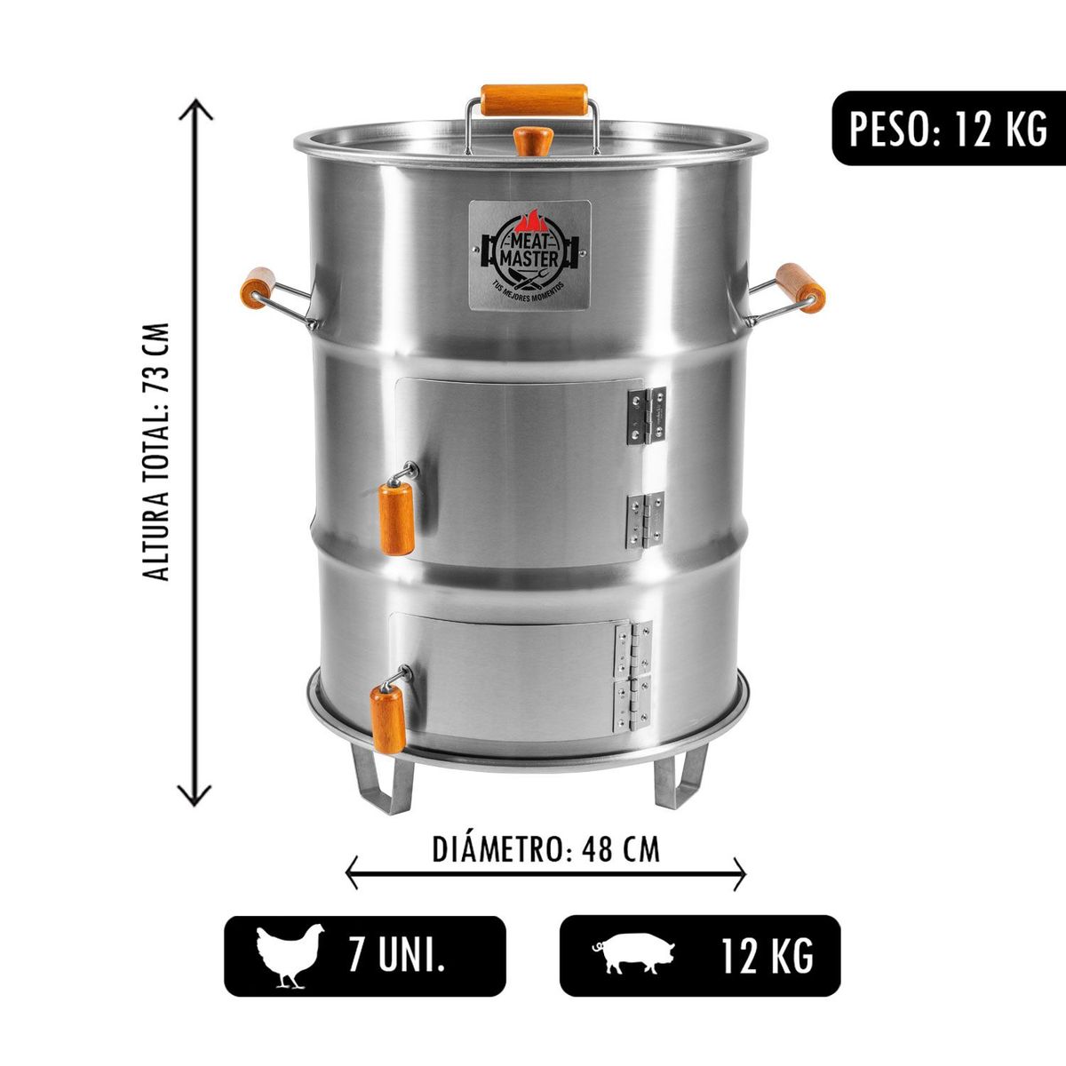 MEAT MASTER - Cilindro Asador Inoxidable Meat Master Mediano