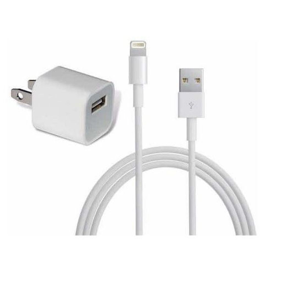 OEM - Cargador para iPhone /5s 6/6s/7/8 Plus + Cable 1 Metro - Blanco