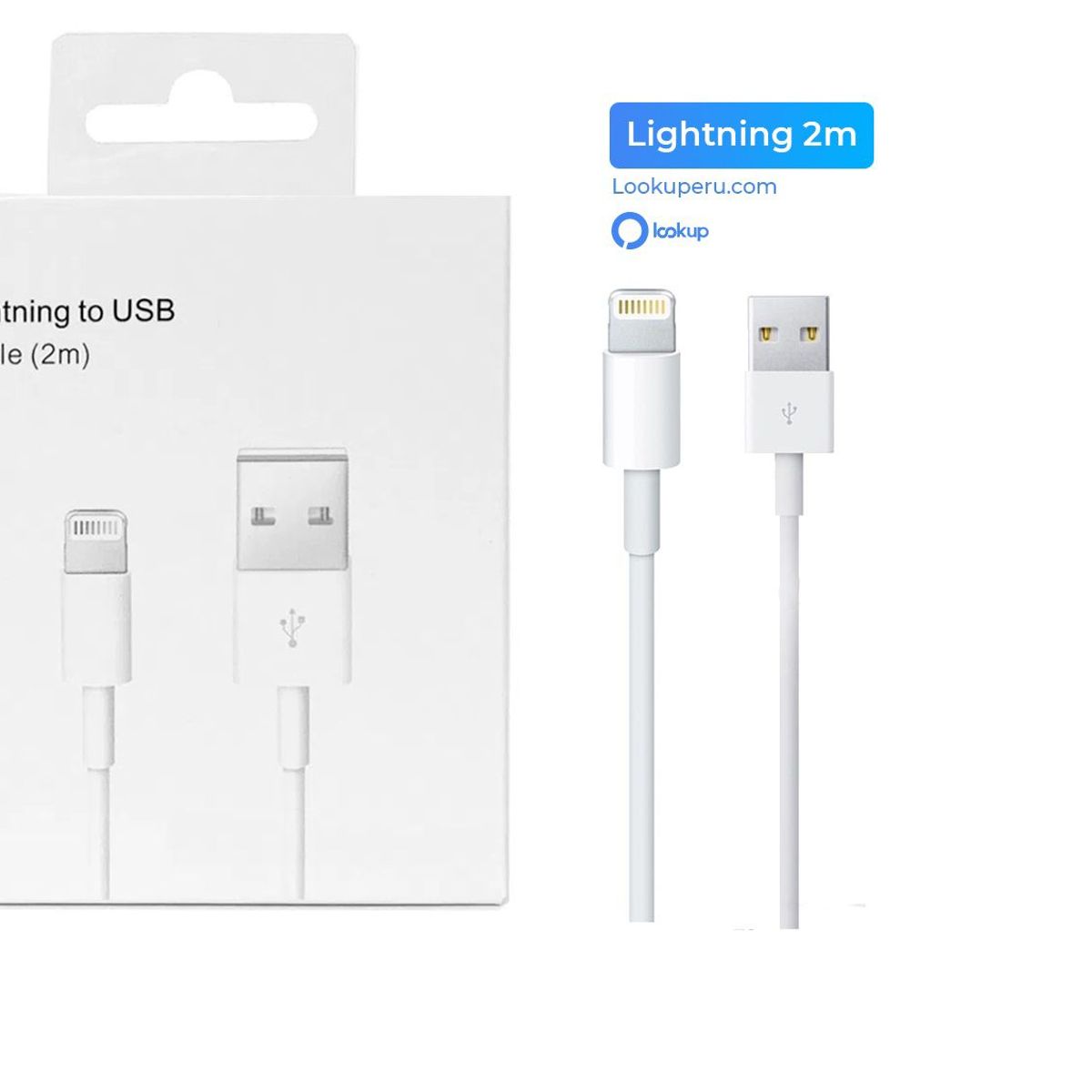 OEM - Cable Usb De 2 metros para iPhone 7, 7S, 8, 8 plus, x.  NUEVO - CAJA