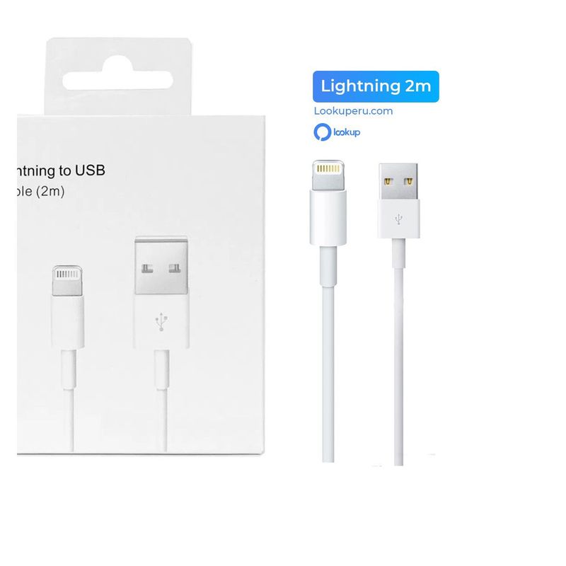 OEM - Cable Usb De 2 metros para iPhone 7, 7S, 8, 8 plus, x.  NUEVO - CAJA