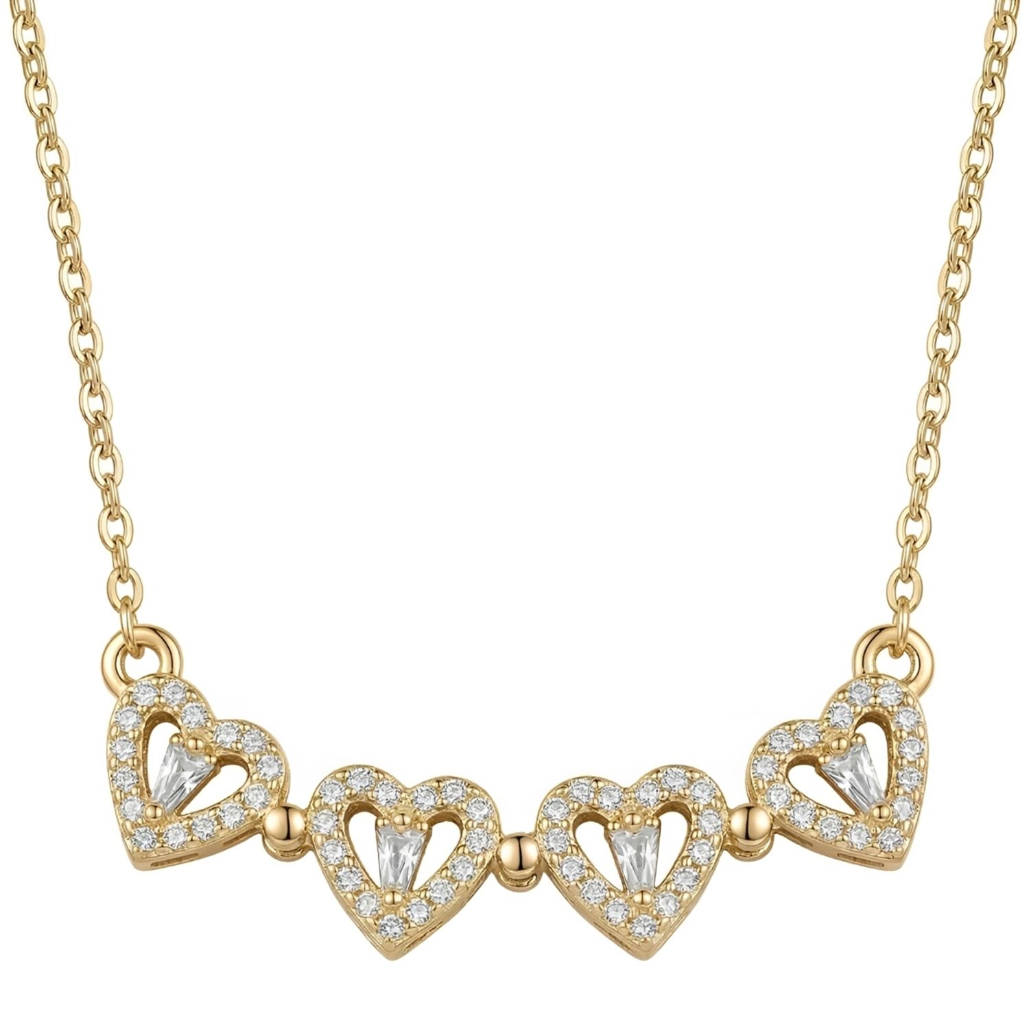 Collar Trébol Cuatro Hojas Forma De Corazón Joyería Dorada GENERICO |  Falabella Perú