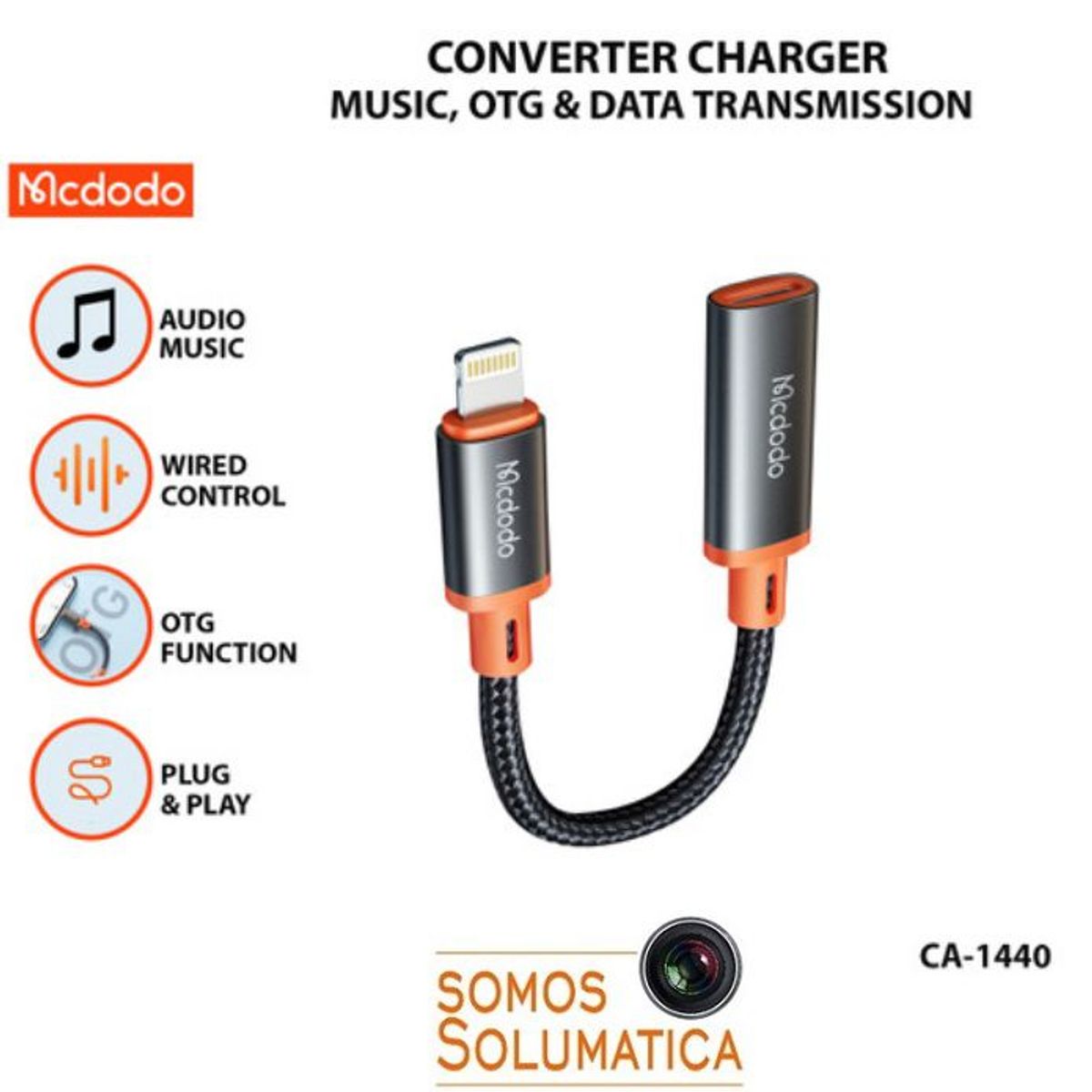 MCDODO - Adaptador Otg Tipo C - Lightning Alta Velocidad - Para iPhone