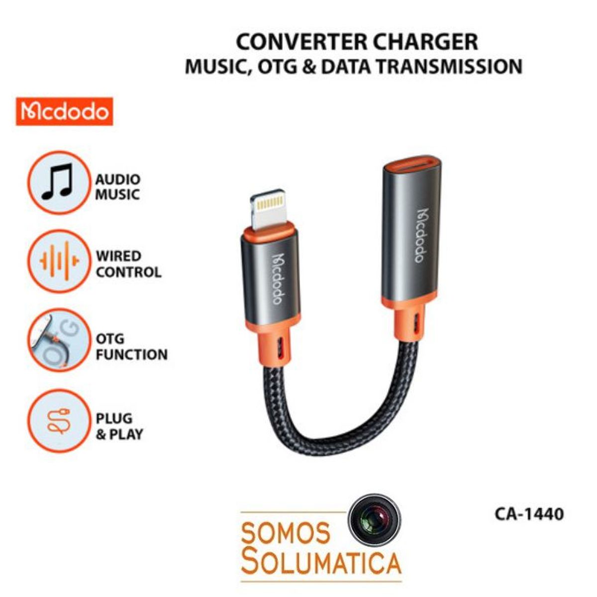 MCDODO - Adaptador Otg Tipo C - Lightning Alta Velocidad - Para iPhone