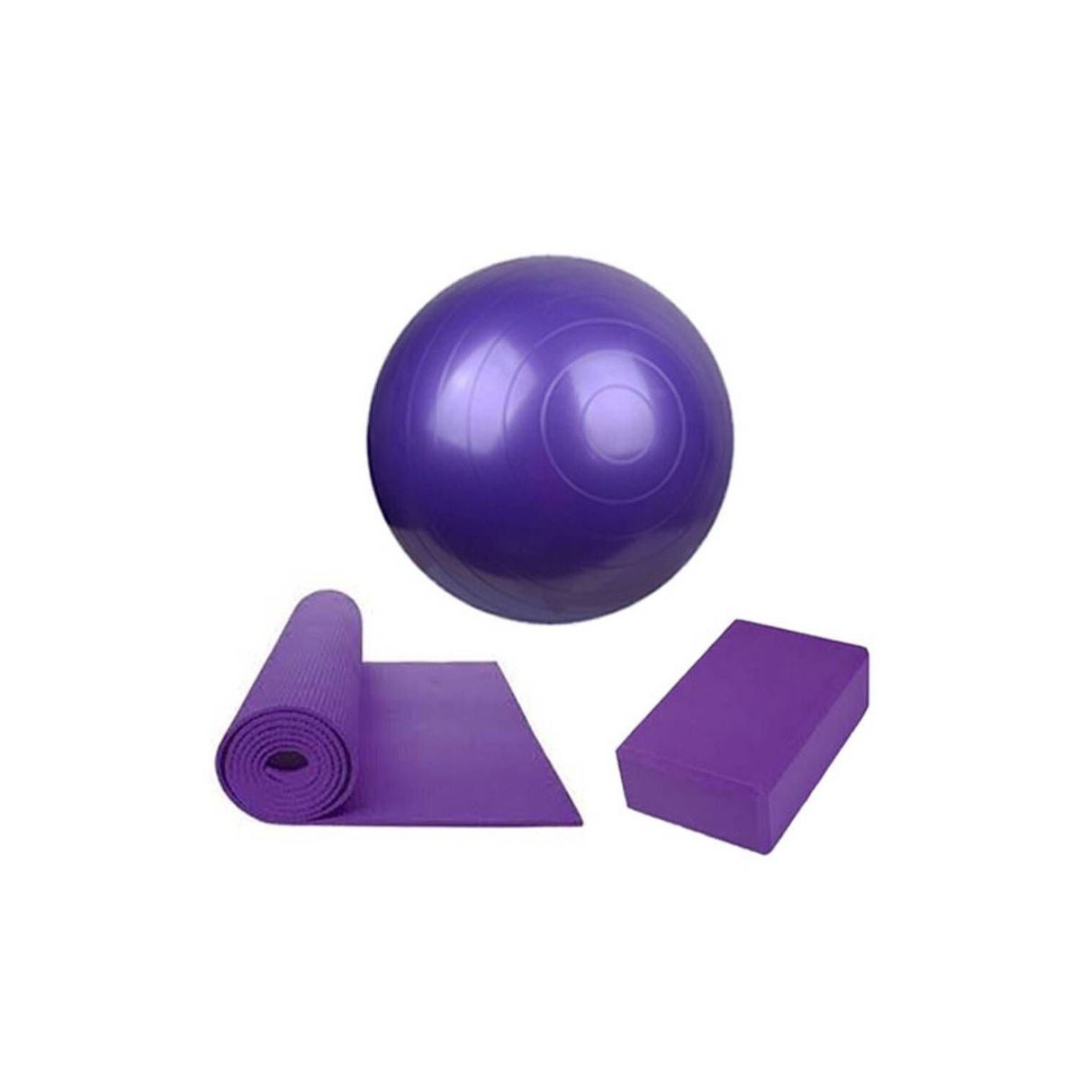 GENERICO - Combo Mat yoga  Pelota yoga  Ladrillo MORADO