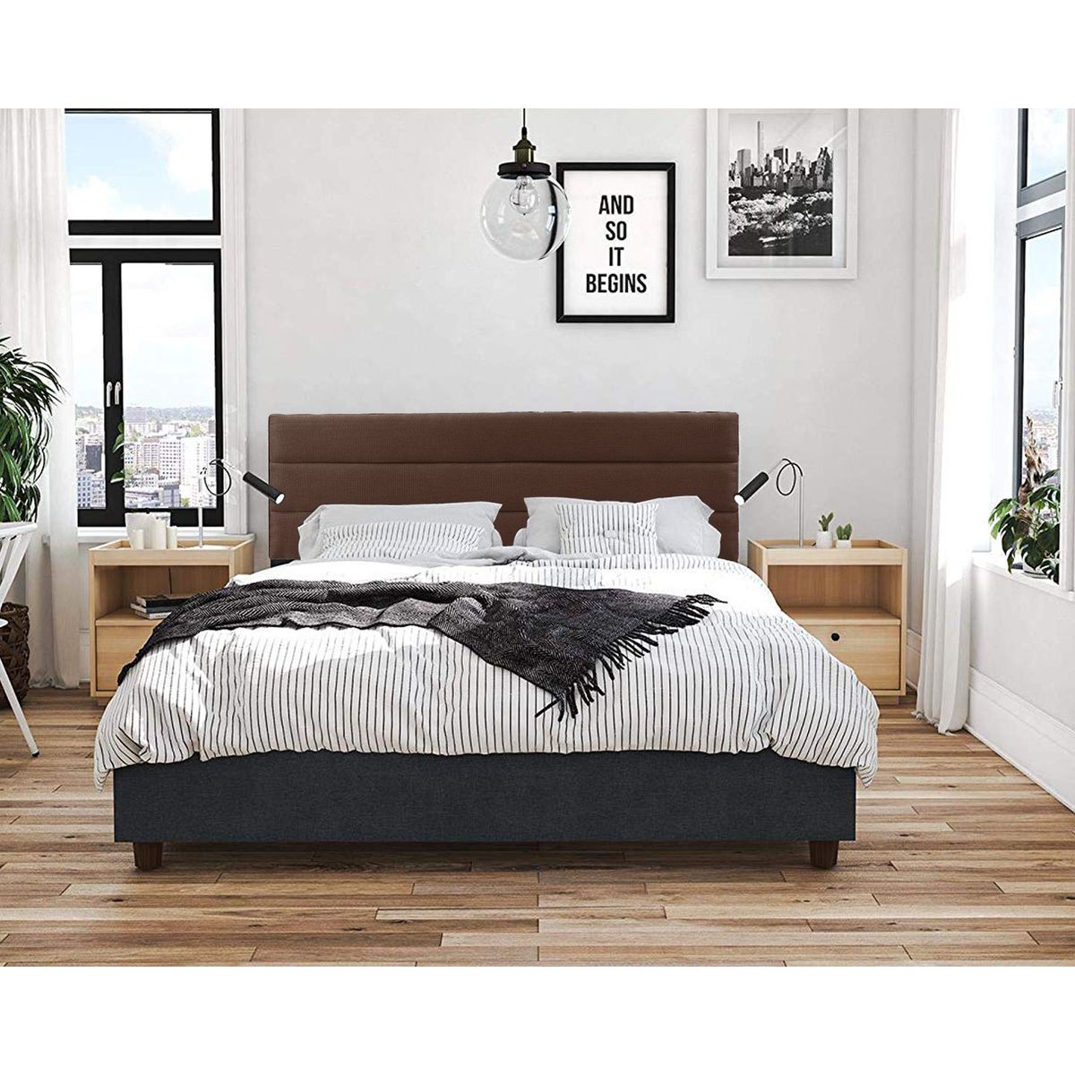 VILLA HOGAR - Cabecera France 2 plazas chocolate - Villa Hogar