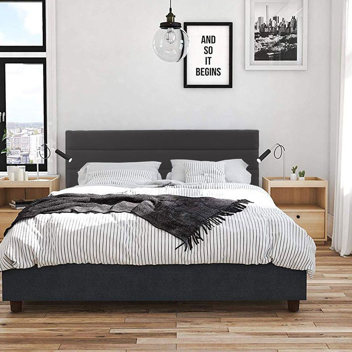 VILLA HOGAR - Cabecera France 2 plazas negro - Villa Hogar