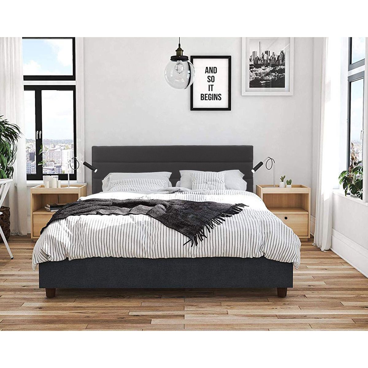 VILLA HOGAR - Cabecera France 2 plazas negro - Villa Hogar