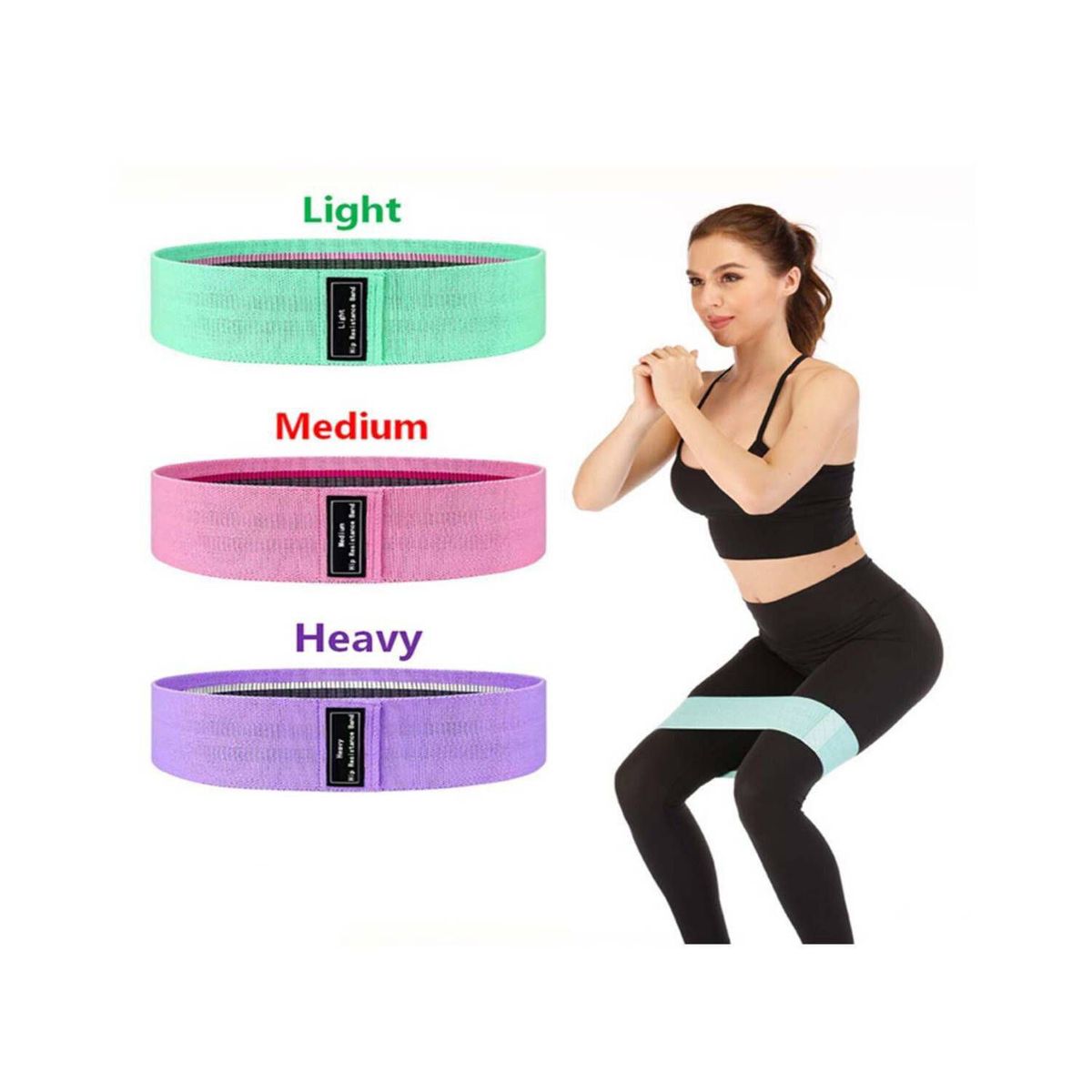 GENERICO - Bandas de Resistencia de Tela para Ejercicios Set x 3