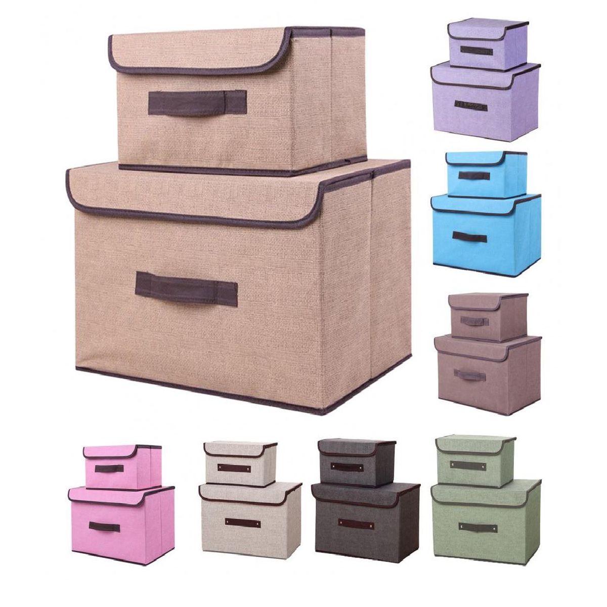 GENERICO - Caja de Almacenamiento con Tapa Portátil Plegable 36x24x23 cm