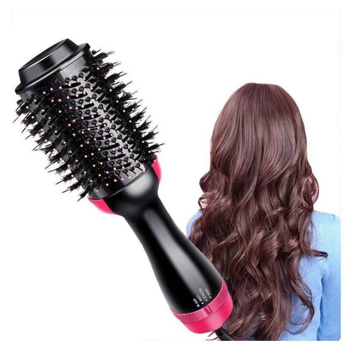 SEISA - Cepillo secador cabello alisador ondulador 3 en 1 multifunción