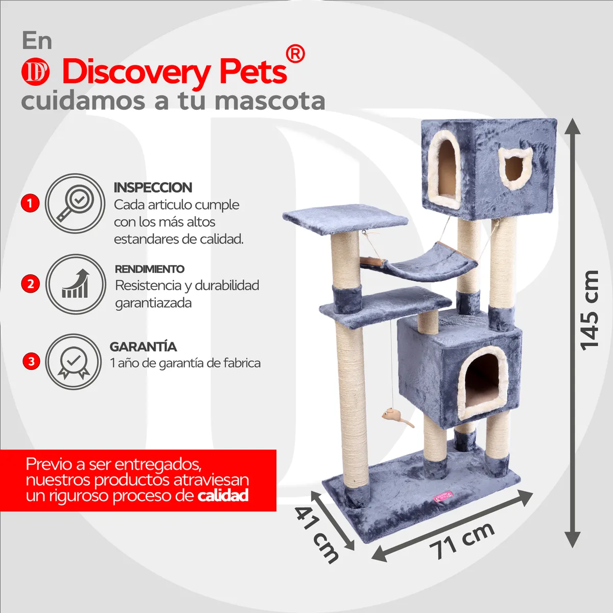 DISCOVERY PETS - Rascador Angeles Duo Color Plomo Plata