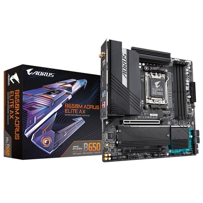 GIGABYTE - Placa Madre Gigabyte B650M AORUS ELITE AX Socket AM5