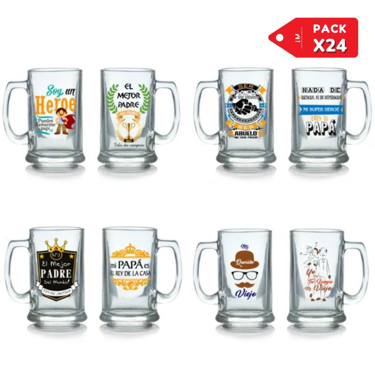 INSPIRA MARKET - Vasos tazas chopp cervecero regalo dia del padre x 24 und