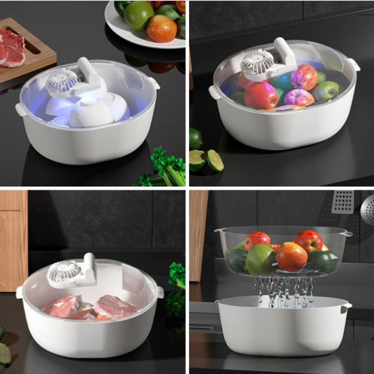 GENERICO - Bandeja de descongelación para carne congelada 4 en 1