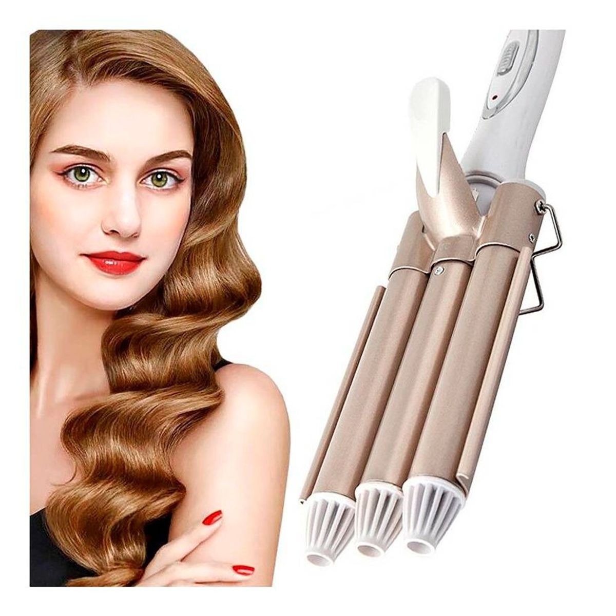 GENERICO - Rizadora Profesional Ondulador para Cabello 3 Cabezales Barriles