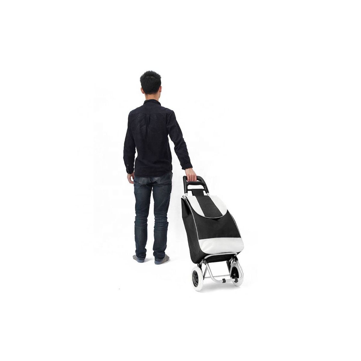 GENERICO - Carrito de Compras Multiusos 2 Ruedas Plegable Negro