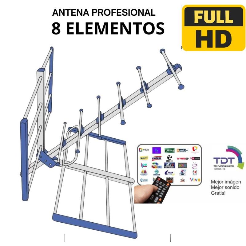 GENERICO - Antena  digital HD Modelo Super YAGI Conectatef