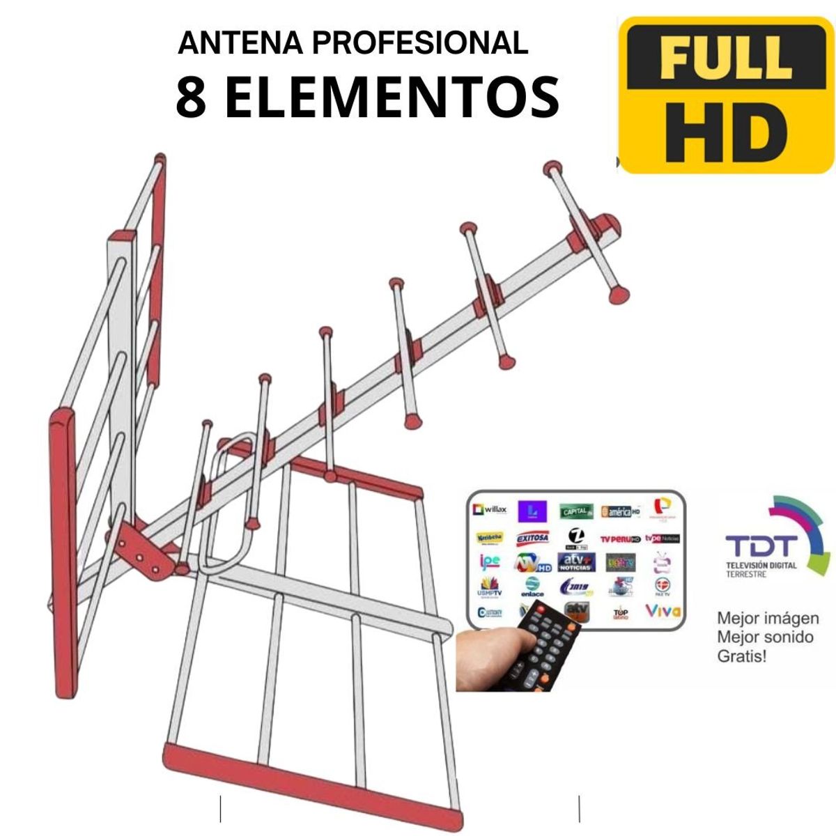GENERICO - Antena  digital HD Modelo Super YAGI Conectatef