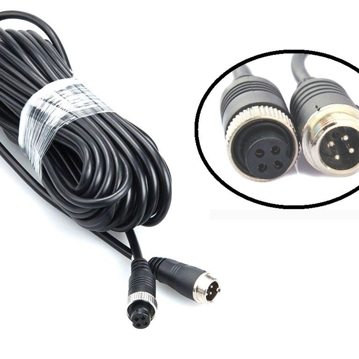 GENERICO - CABLE 4 PINES 3 METROS M12 AVIATION PARA MDVR CAMARAS