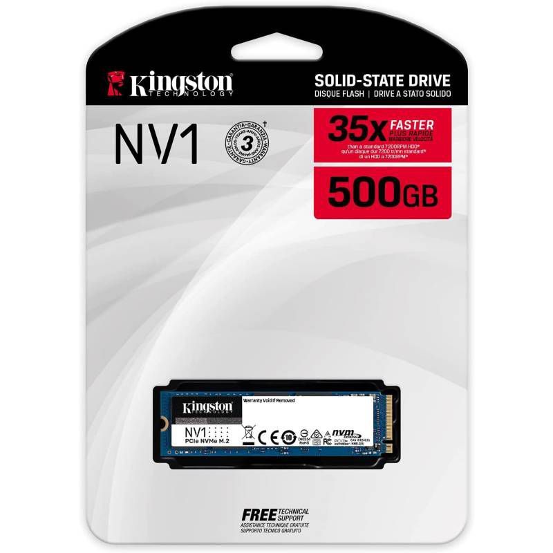 KINGSTON - Disco Duro Solido SSD Kingston NV1  500GB PCIe NVMe