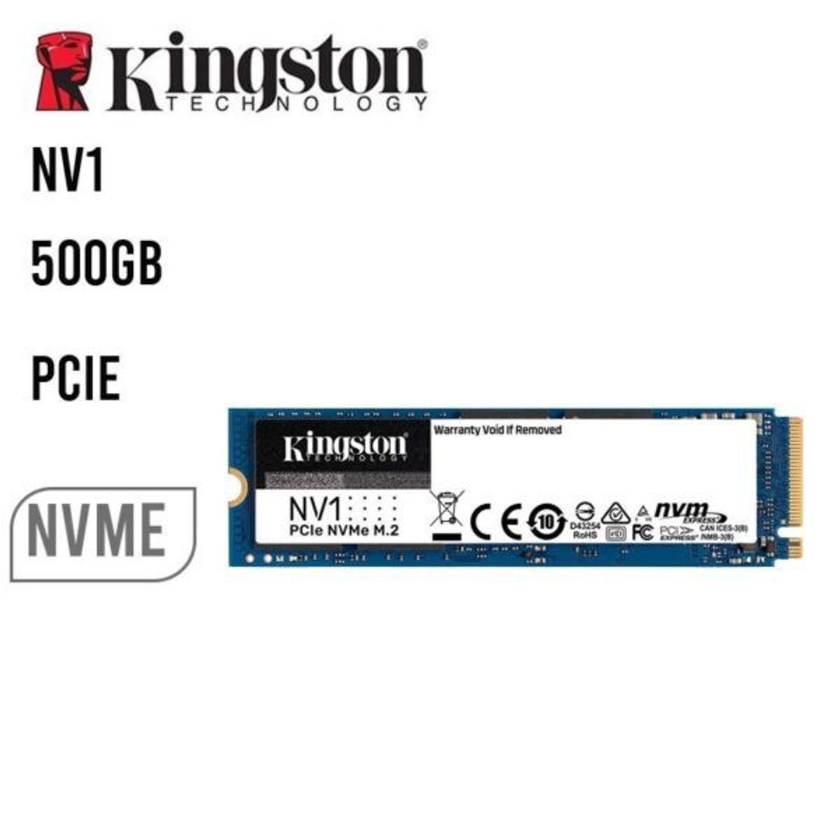 KINGSTON - Disco Duro Solido SSD Kingston NV1  500GB PCIe NVMe