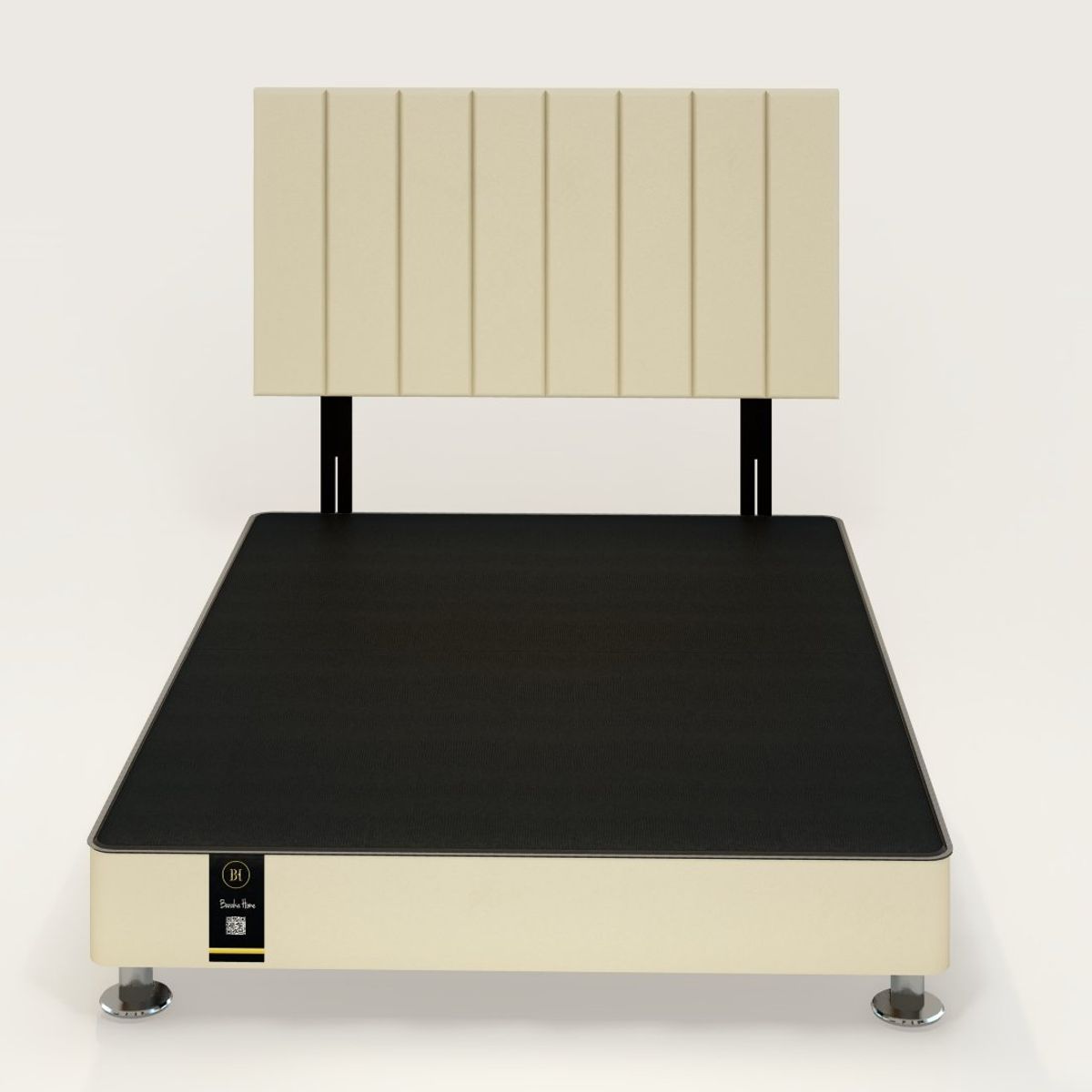 BARAKA HOME - Dormitorio Linz 1.53 x 2.03 + Cabecera Neuss Pata Desmontable - Ivory