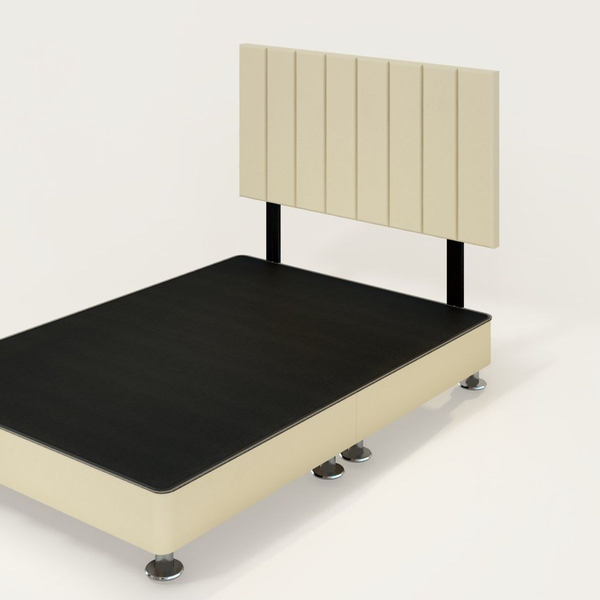 BARAKA HOME - Dormitorio Linz 1.53 x 2.03 + Cabecera Neuss Pata Desmontable - Ivory