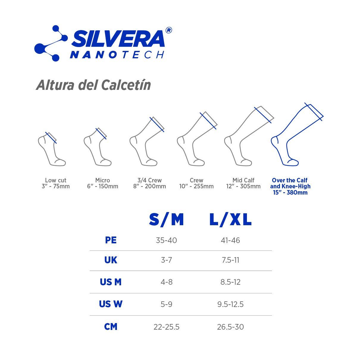 SILVERA NANOTECH - Medias Deportivas de Compresión para Hombre y Mujer