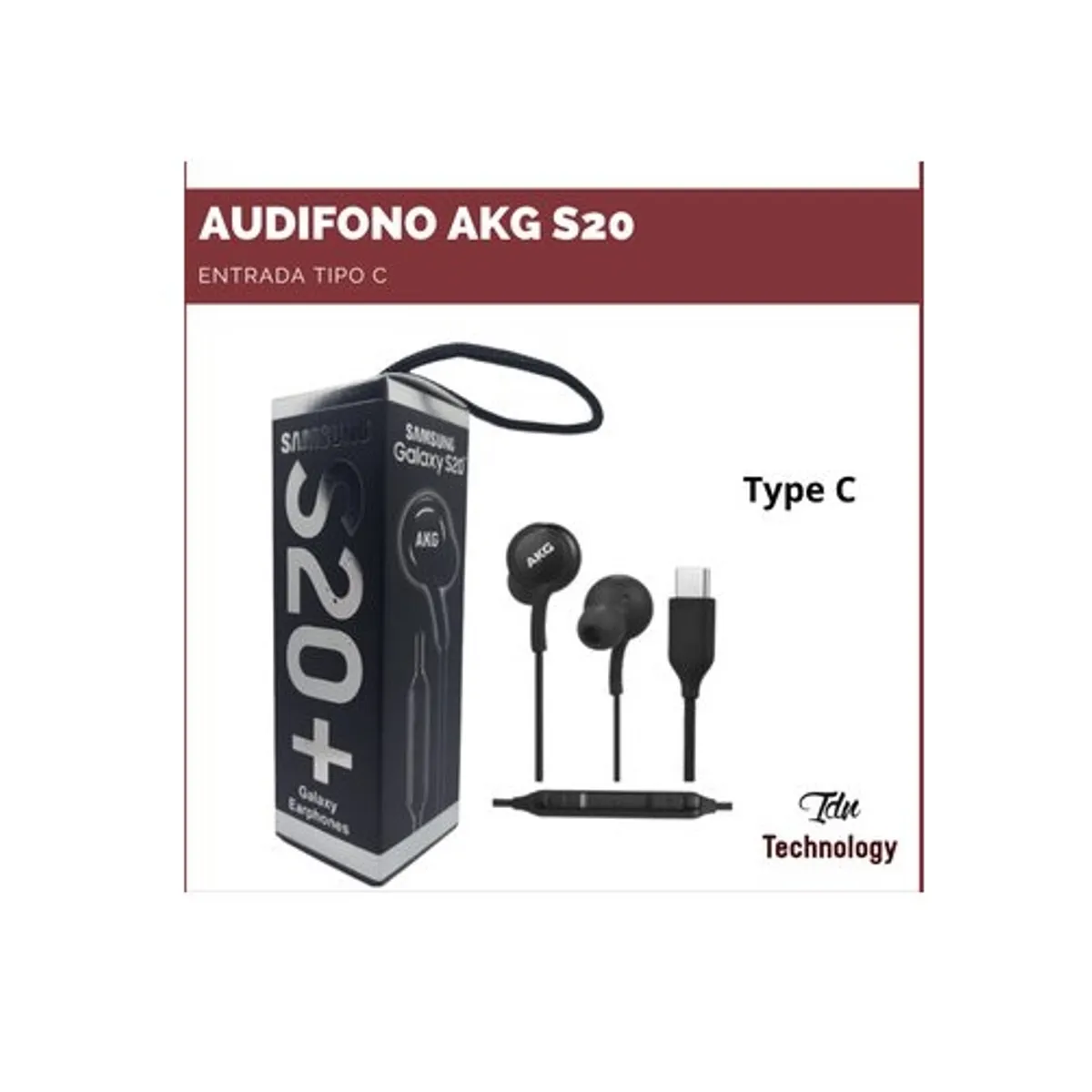 OEM - Audifono Tipo Samsung AKG Tipo C Tune Bass  NEGRO - CAJA- GENERICO