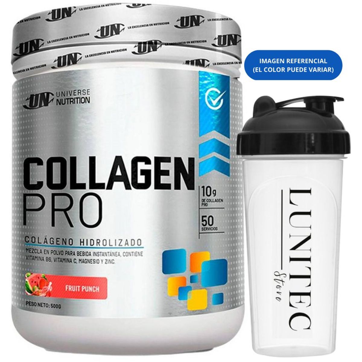 UNIVERSE NUTRITION - Colágeno Universe Nutrition Collagen Pro 500 gr Fruit Punch + Shaker