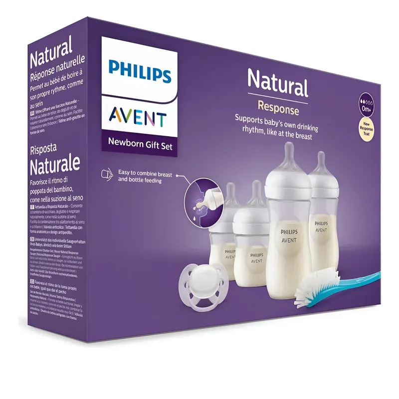 AVENT - Set De Regalo Avent Natural 3.0 4 Biberones Chupon Escobilla