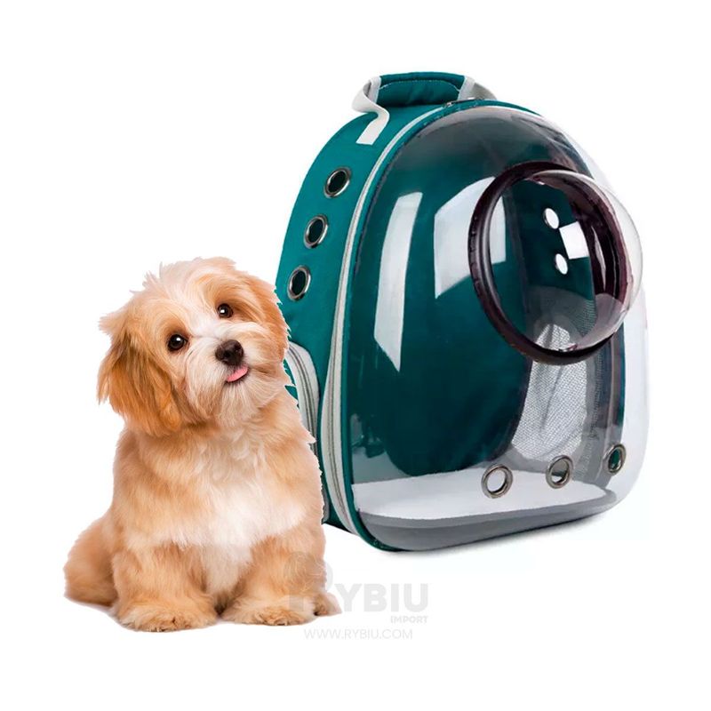 GENERICO - Mochila para Transportar Gato y Perro Color Verde