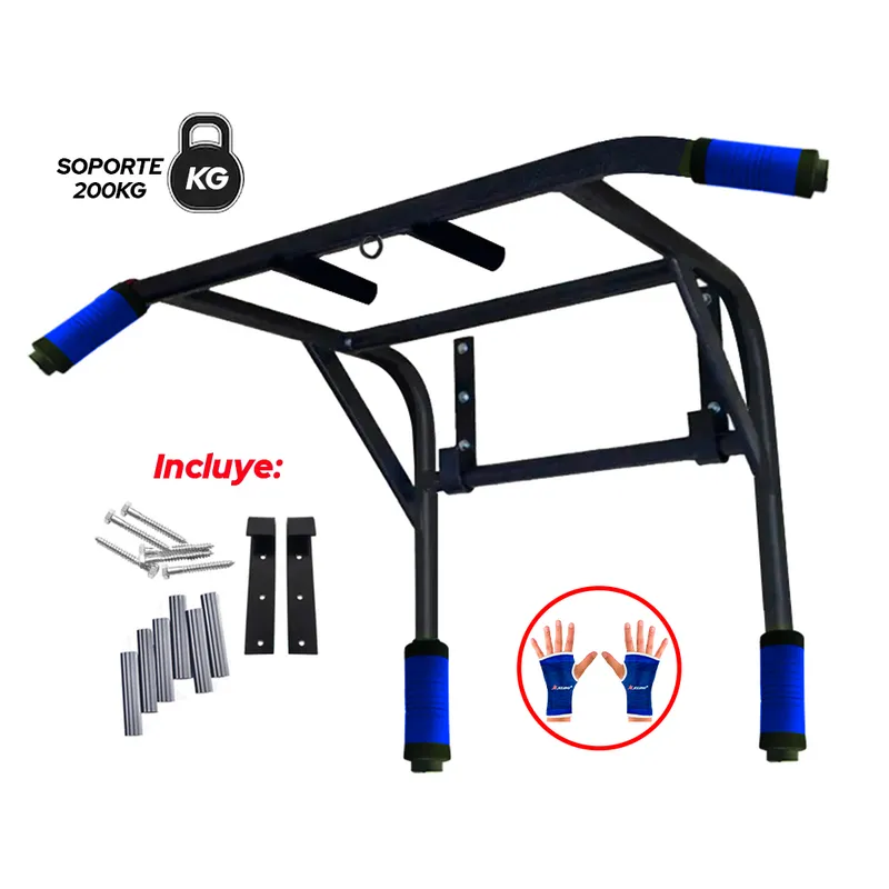 HOLGU - Barra Dominadas 2 en 1 paralelas calistenia Guantes