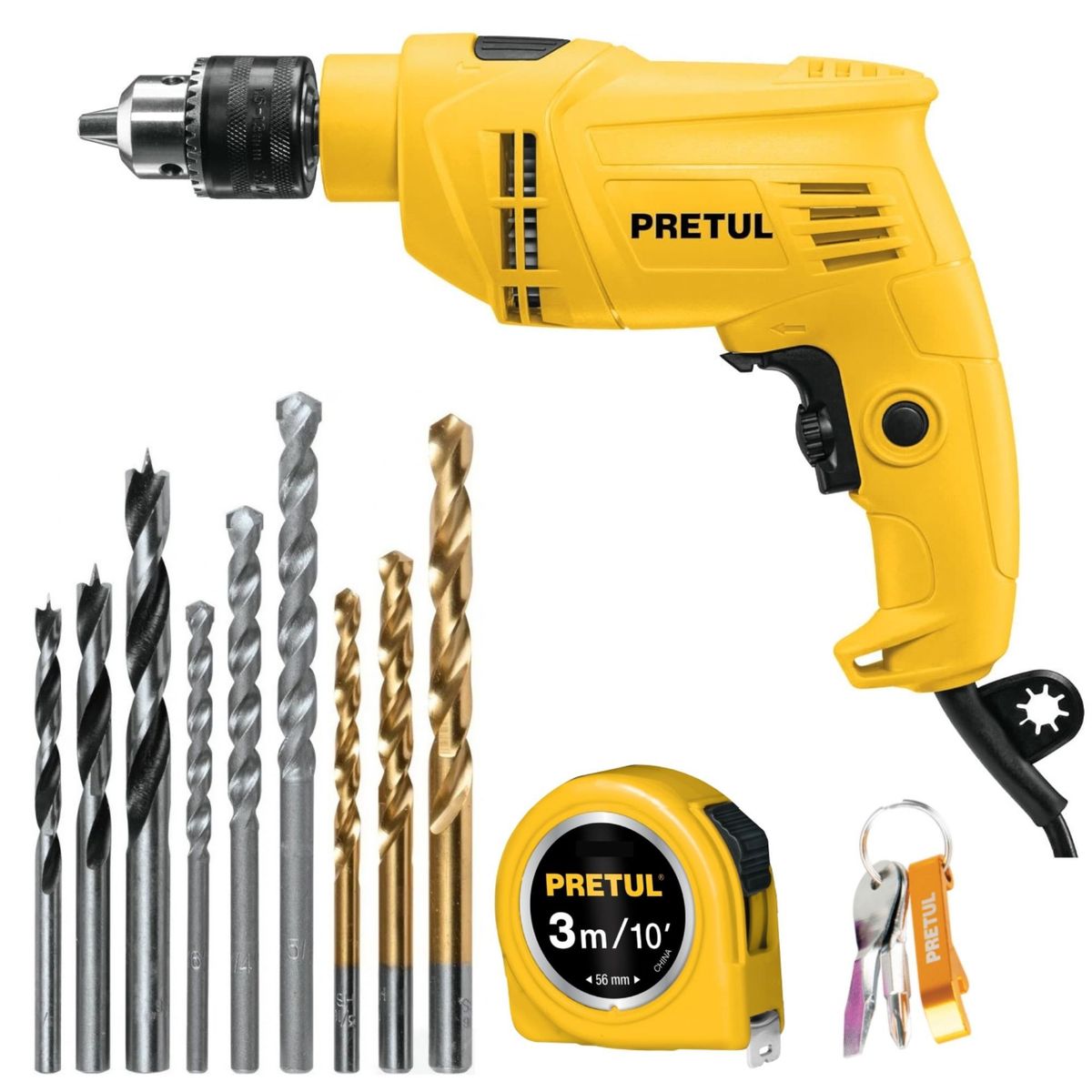 PRETUL - Combo taladro rotomartillo set de brocas y wincha  Pretul