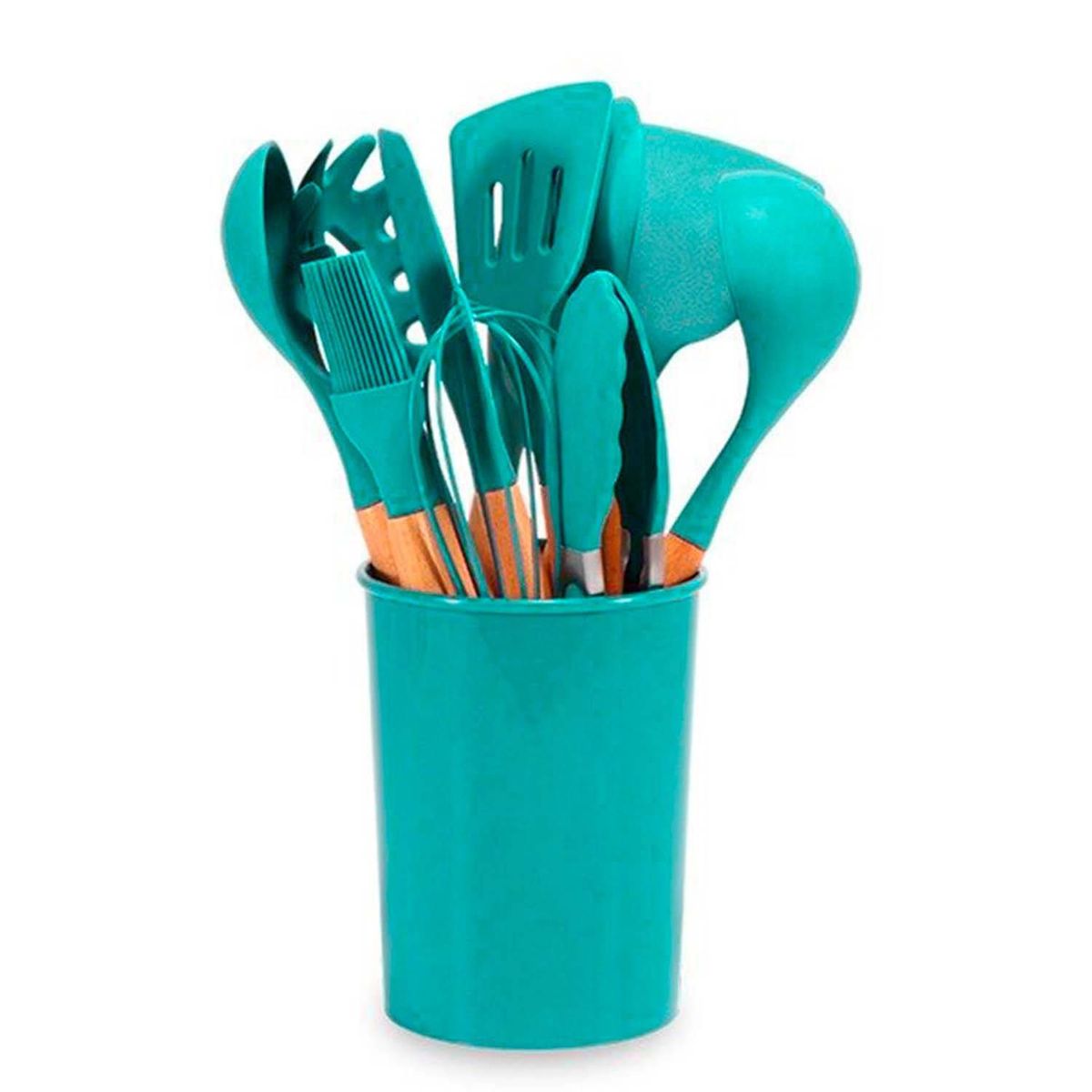 GENERICO - Set Utensilios Cocina Silicona Antiadherente Multifuncional