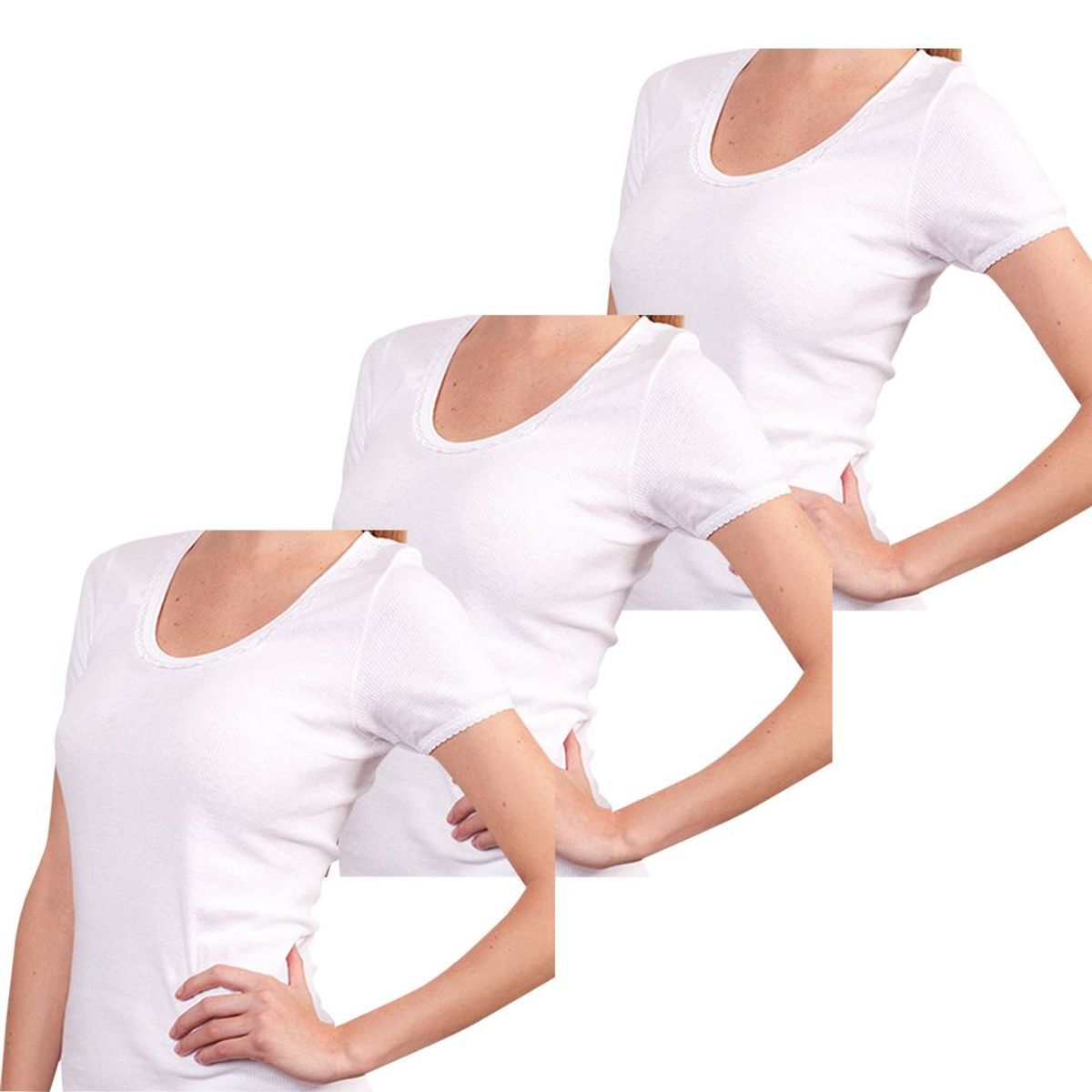 SWEET COTTON - Pack x3 Polo Sweet Cotton Manga Corta Blanco..