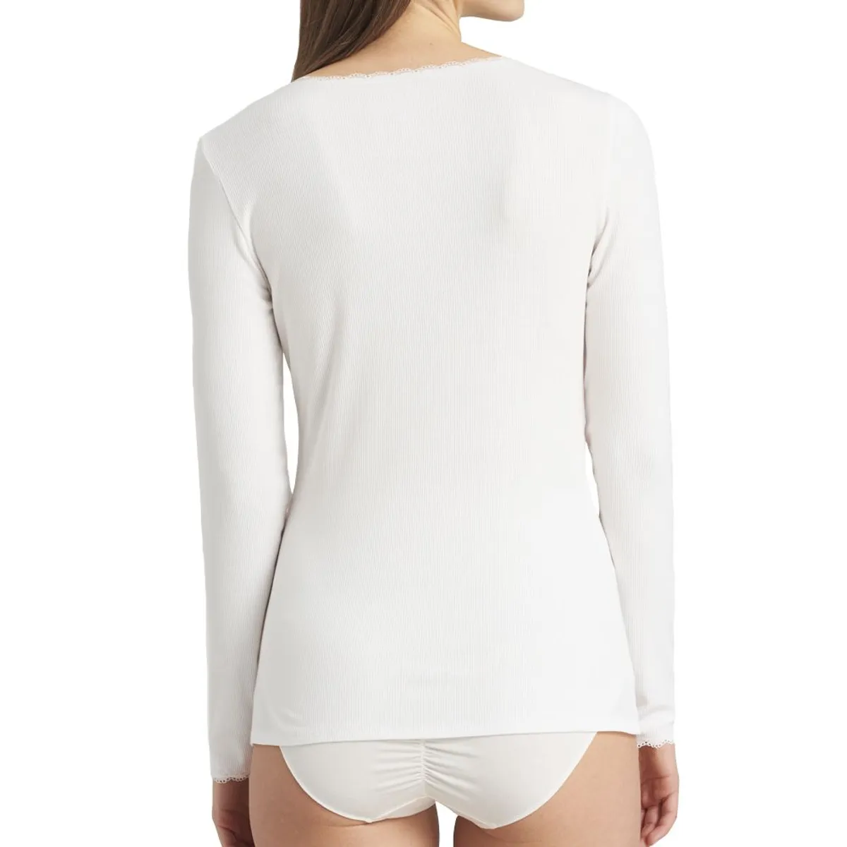 SWEET COTTON - Polo Manga Larga Sweet Cotton Blanco