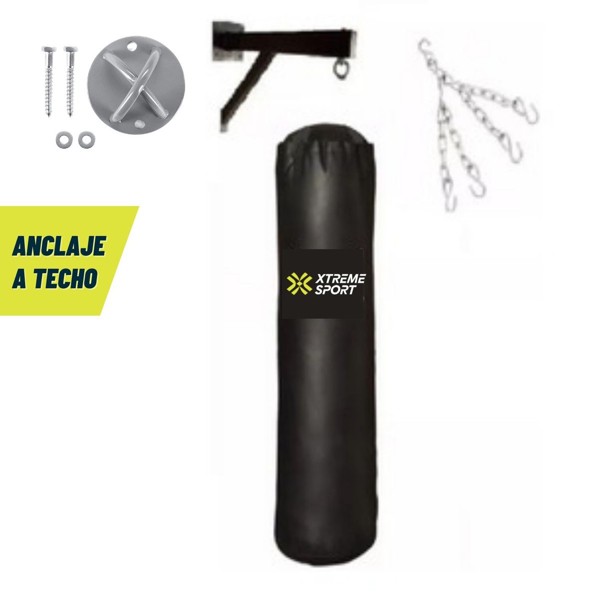 XTREME SPORT - Saco de Boxeo con Cadena y Anclaje de Techo Talla 150 cm