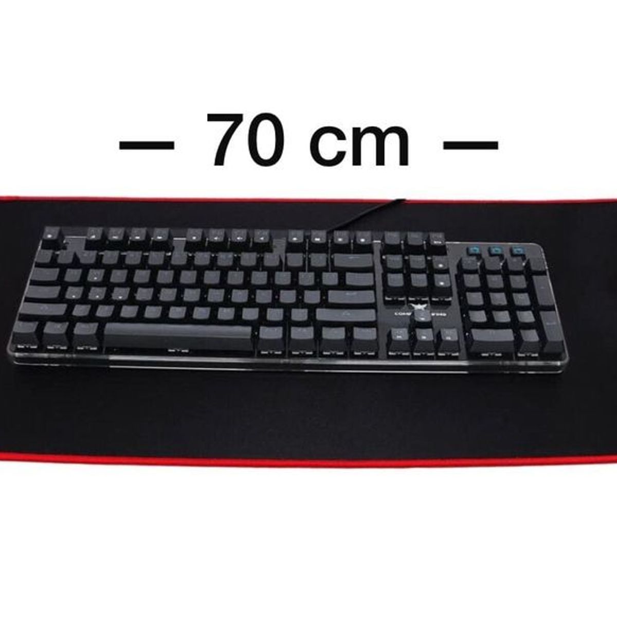 GENERICO - MOUSE PAD GAMER IMPERMEABLE 70 X 30 CM BORDE ROJO