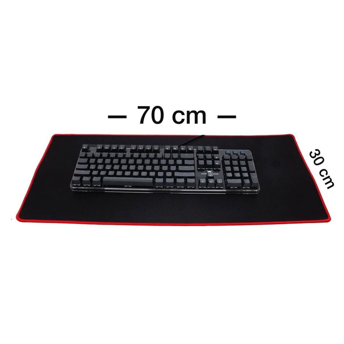 GENERICO - MOUSE PAD GAMER IMPERMEABLE 70 X 30 CM BORDE ROJO